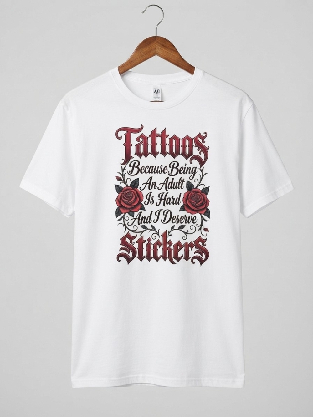 New "Adulting & Tattoos" Gothic Graphic Tee  (0383)